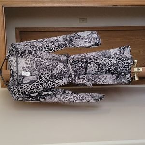 Grey longsleeve Printed Express Dress